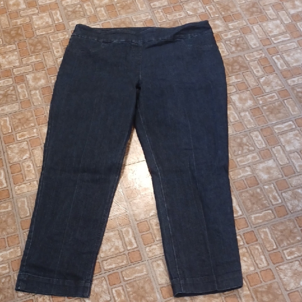 Coldwater Creek Blue Ankle Cropped Jeans Pull On Size 18